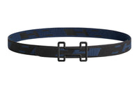 HERMES Belt Men's Black/Indigo Width: 3.2cm