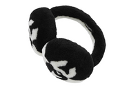 CHANEL Double-Sided Shearling And Lambskin Earmuffs Unisex Black/White