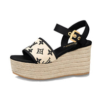 LOUIS VUITTON Starboard Strap Sandals 4cm Women's Beige Black