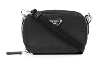 PRADA Saffiano Leather Shoulder Bag Crossbody Bag Mini Unisex Black