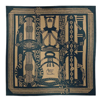 HERMES Silk Silk Scarves Women's Brown/Orange