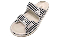 CHANEL Slip-Resistant Slide Slippers Women's Black White