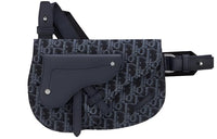 DIOR Saddle Leather Saddle Bag Sling Bag Crossbody Bag Fanny Pack Men's Blue