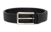 PRADA Minimalist Style Pin Buckle Cow Leather Leather Belts Men's Black Width: 2.5cm