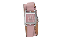 HERMES Wrist Watch Quartz Movement Genuine Leather Strap Pink Watch Dial Women's Watch