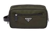 PRADA Fabric Travel Bag Clutch Men's Green