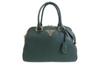 PRADA Leather Shoulder Bag Crossbody Bag Handbag Women's Emerald Green