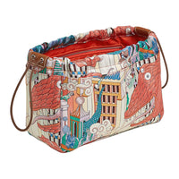 HERMES Fourbi Silk With Barenia Calfskin Handbag Regular Women's Orange & Multicolor
