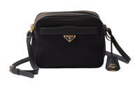 PRADA Fabric With Leather Crossbody Bag Shoulder Bag Women's Black