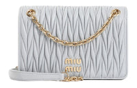 MIU MIU Matelassé Leather Portable Crossbody Bag, Shoulder Bag Women's Cornflower Blue