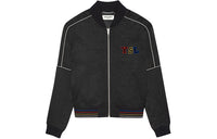 SAINT LAURENT Embroidered Logo Zipped Bomber Jacket