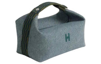 HERMES Bride a Brac Wool Twill Cotton Handbag Toiletry Bag Unisex Blue