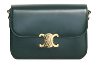 CELINE Triomphe Shiny Cow Leather Shoulder Bag, Handbag, Shoulder Bag Women's Amazon Green