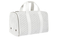 GOYARD VOLTIGEUR Canvas With Leather Pet Bag Portable Luggage Bag Check-in Bag Medium Size Unisex White
