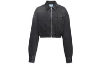 PRADA Cropped Coats Women's Dark Gray