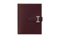 HERMES Bearn Epsom Calfskin Wallet Women's Saddle Red/Sapphire Blue