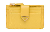 PRADA Saffiano Leather Card Holder Card Holder Women's Yellow