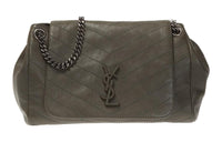SAINT LAURENT Leather Handbag Shoulder Bag Women's Dark Green