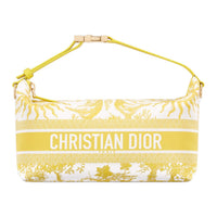 DIOR Technical Fabric Lunch Box Bag Clutch Medium Size Women's Lemon