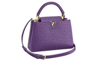 LOUIS VUITTON Capucines Ostrich Leather Crossbody Handbags Women's Purple