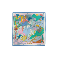 HERMES Silk Silk Scarves Women's Blue