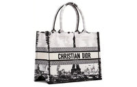 DIOR Embroidery Tote Bag, Shopping Bag, Handbag Medium Size Women's Black