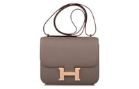 HERMES Constance Epsom Leather Shoulder Bag Crossbody Bag Mini Women's 8F Gris ÉTain Tin Gray