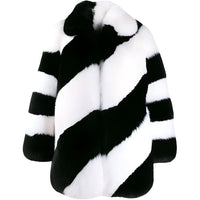 SAINT LAURENT Coats Women's Black White