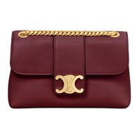 CELINE Soft Calfskin Shoulder Bag, Crossbody Bag Women's Light Burgundy