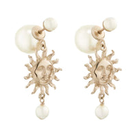 DIOR Resin Pearls Stud Earrings Men's Gold