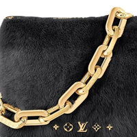 LOUIS VUITTON Coussin Wool Shoulder Bag Crossbody Bag Women's Black