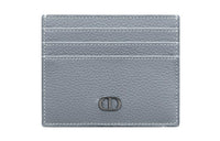 DIOR Grain Cow Leather Card Holder Regular Men's Gray
