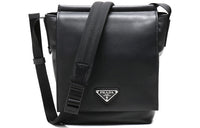 PRADA Cow Leather Shoulder Bag Crossbody Bag Men's Black