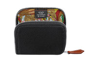 HERMES Silk'In Epsom Leather With Silk Lining Wallets Coin Purses Women's Black