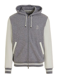 Brunello Cucinelli Two-Tone Zip-Up Hoodie