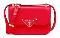 PRADA Leather Crossbody Bag Shoulder Bag Women's Red