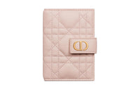 DIOR Caro Soft Calfskin Card Holder Women's Light Pink