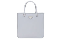 PRADA Shiny Leather Tote Bag Shopping Bag Handbag Regular Women's Cornflower Blue