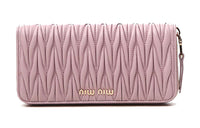 MIU MIU Matelassé Leather Card Holder, Wallet Women's Pink