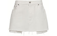 MIU MIU Frayed-hem Denim Mini Skirt
