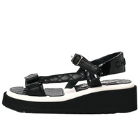 CHANEL Strap Sandals 5cm Women's Black