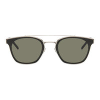 SAINT LAURENT Metal Square Sunglasses Men Silver