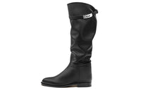HERMES Jumping Knee-high Boots Women's Black