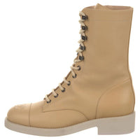 CHANEL Short Mid-Calf Martin Boot Women's Khaki
