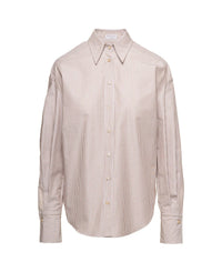 Brunello Cucinelli Pinstriped Cotton-Blend Shirt