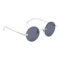 LOUIS VUITTON Metal Steel Round Sunglasses Men's White