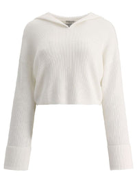 Brunello Cucinelli Cropped Ribbed Cotton Hoodie
