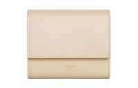 CELINE Smooth Calf Leather Wallet Small Size Women's Ecru