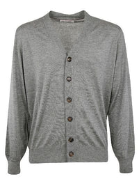 Brunello Cucinelli V-Neck Cashmere-Silk Cardigan