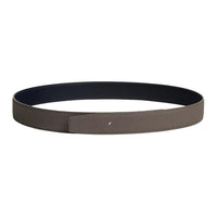 HERMES Solid Color Design Calfskin Leather Belts Men's Brown Width 3.3CM